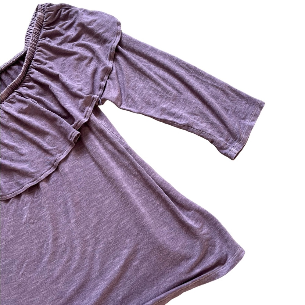 American Eagle Purple Off the Shoulder 3/4 Sleeve Ruffle Top | Women's XL - Picture 2 of 6